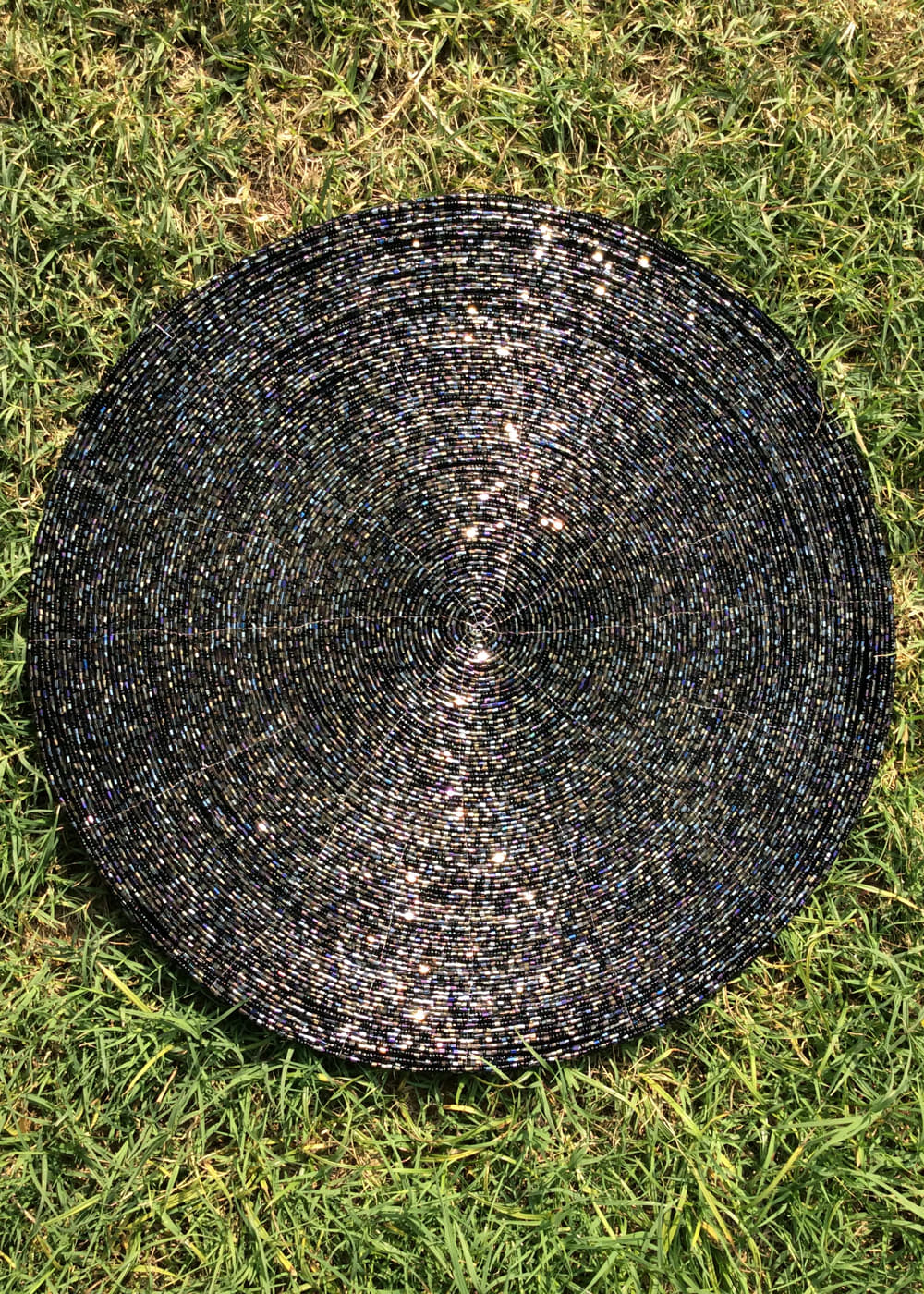 Get Set Of 2 Peacock Beaded Placemat Wit...