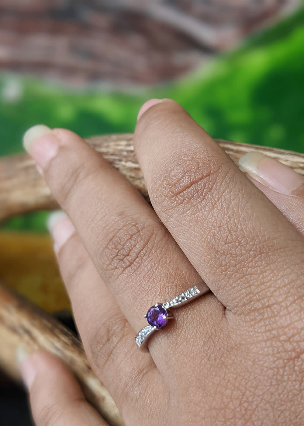 Get 925 Sterling Silver Ring with African Amethyst at ₹ null
