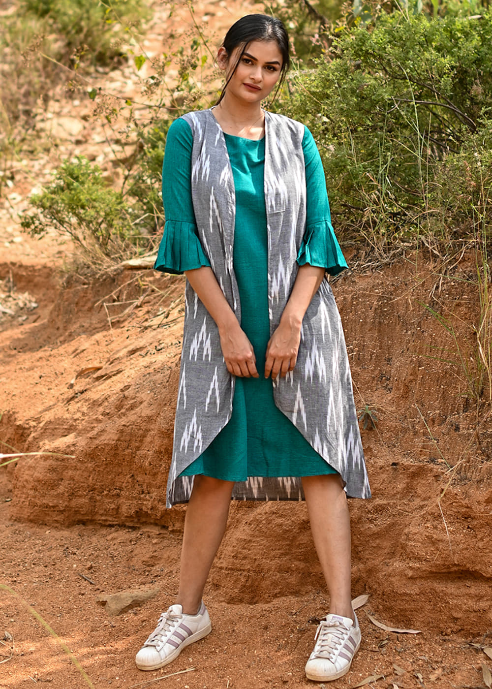 Get Green Dress With Shrug at  2990 | LBB Shop
